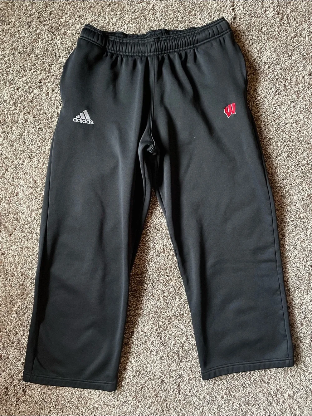 Adidas Climawarm Wisconsin Badger Polyester Jogger Pants